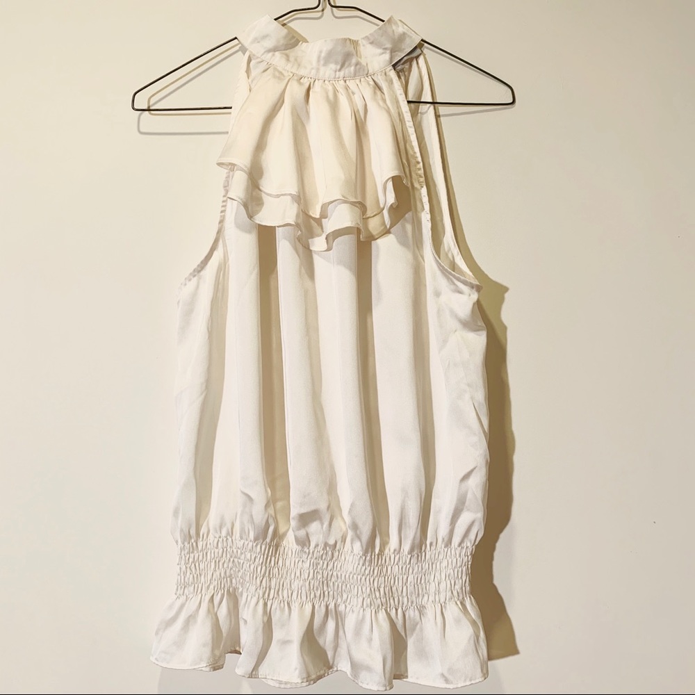 White Collar Blouse Sleeveless